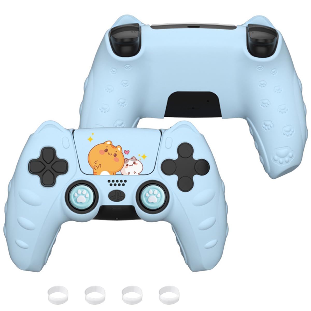 ZORBES Silicone Skin Cover for PS5 Game Controller Protective Skin Cover for PS5 Game Controller, Cartoon Cute Anti-slip Game Controller Skin Cover with Decorative Sticker & 2 Thumb Grip Caps ZORBES Silicone Skin Cover for PS5 Game Controller Protective Skin Cover for PS5 Game Controller, Cartoon Cute Anti-slip Game Controller Skin Cover with Decorative Sticker & 2 Thumb Grip Caps